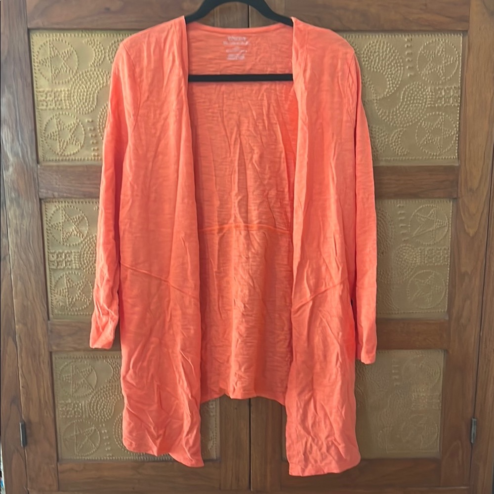 Chico’s Orange Open Front Cardigan